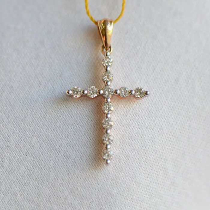 Подвеска декоративный крест из красного золота