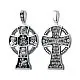 Подвеска крест из черного серебра