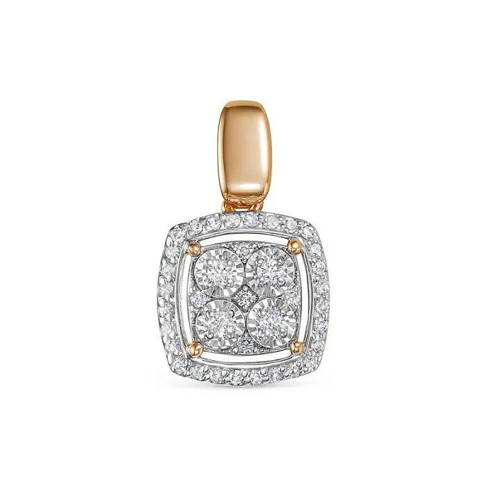 Подвеска бегунок из комбинированного золота