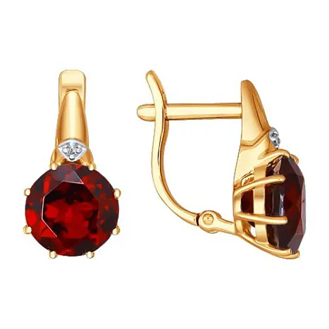 Серьги с английским замком из красного золота