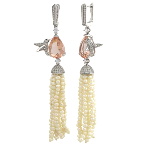 Серьги подвесные из серебра