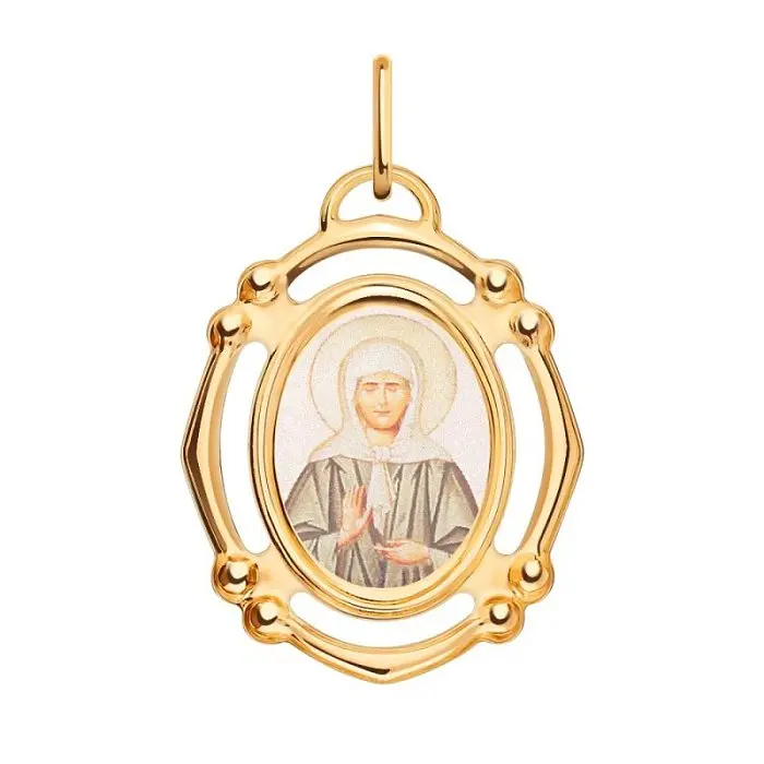 Подвеска икона из красного золота