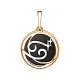 Подвеска знак зодиака из комбинированного золота