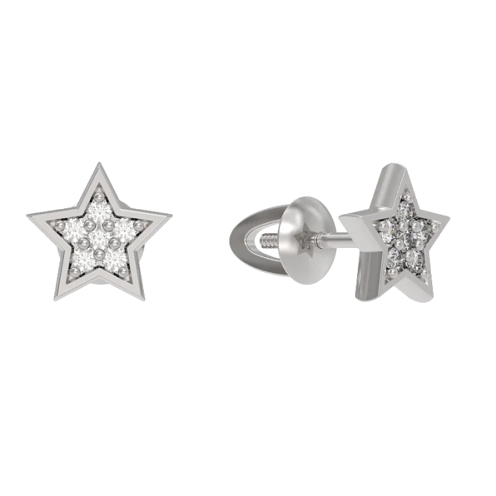 Серьги пуссеты из серебра