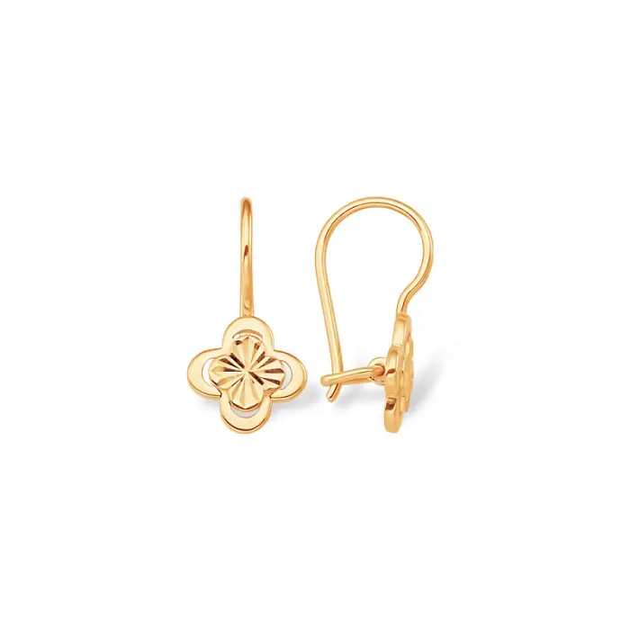 Серьги детские из красного золота