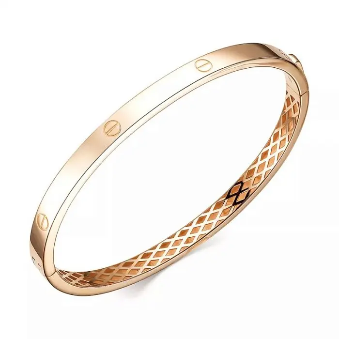 Браслет жесткий из красного золота