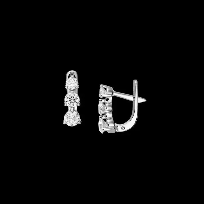 Серьги с английским замком из белого золота