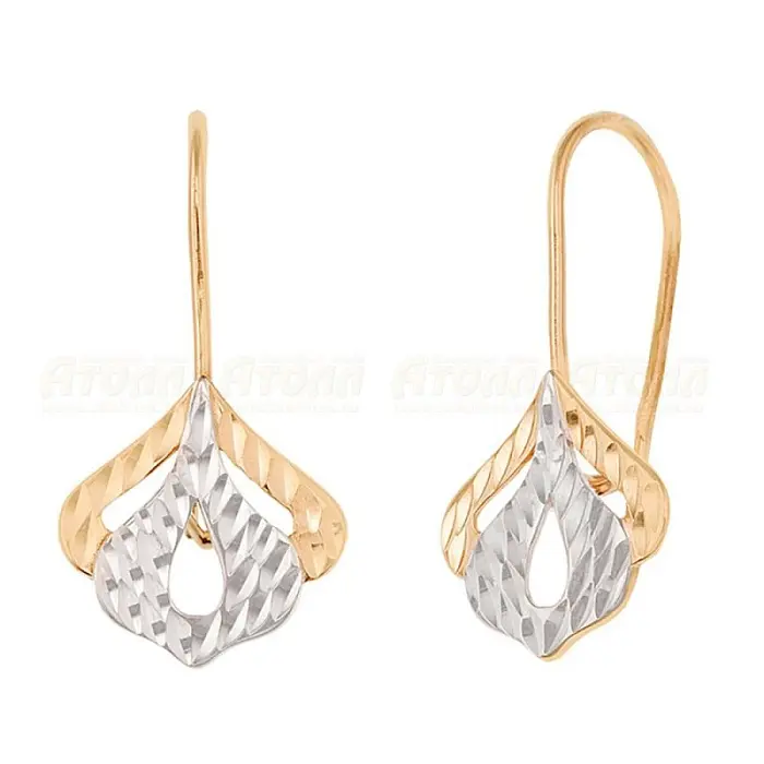 Серьги петельки из красного золота