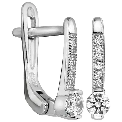 Серьги с английским замком из серебра