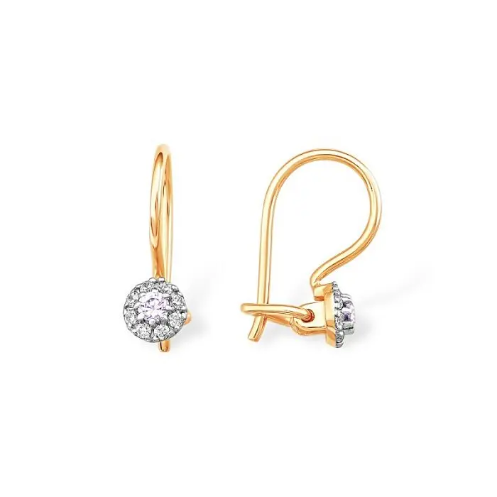 Серьги детские из красного золота