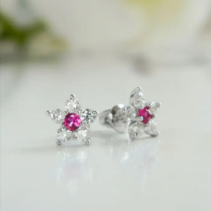 Серьги пуссеты из серебра
