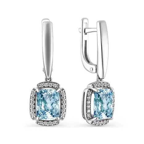 Серьги подвесные из серебра
