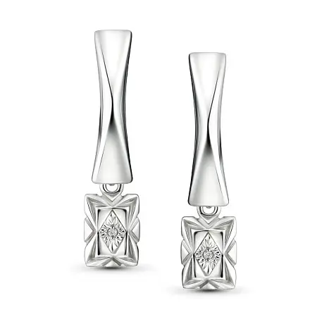 Серьги подвесные из серебра