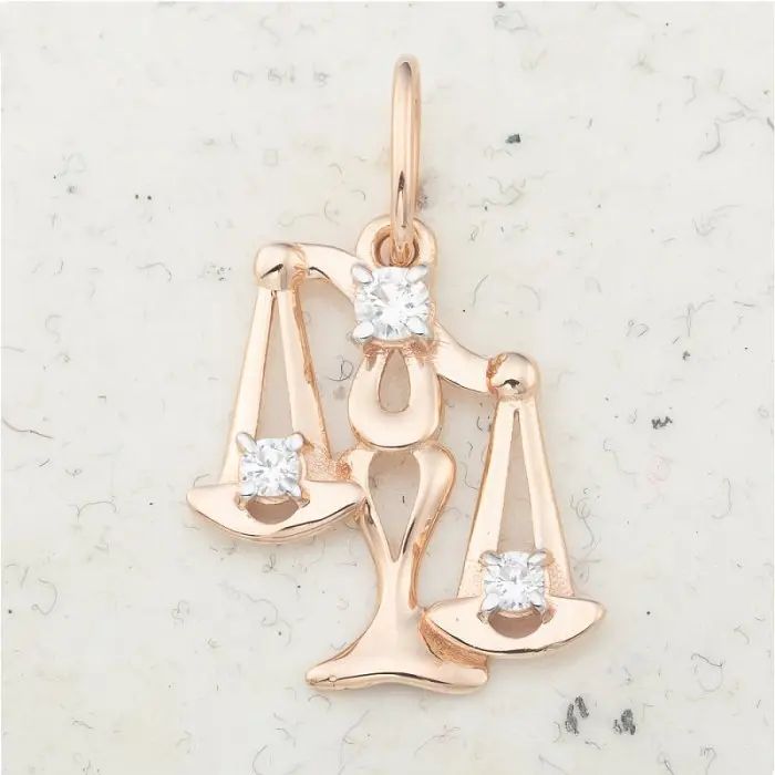 Подвеска знак зодиака из красного золота