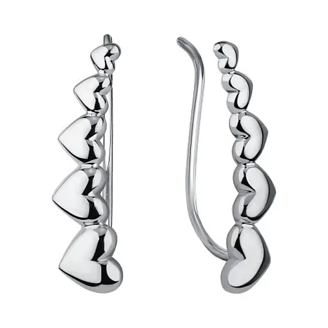 Серьги зажимы из серебра