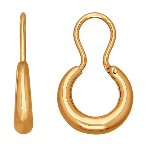 Серьги петельки из красного золота