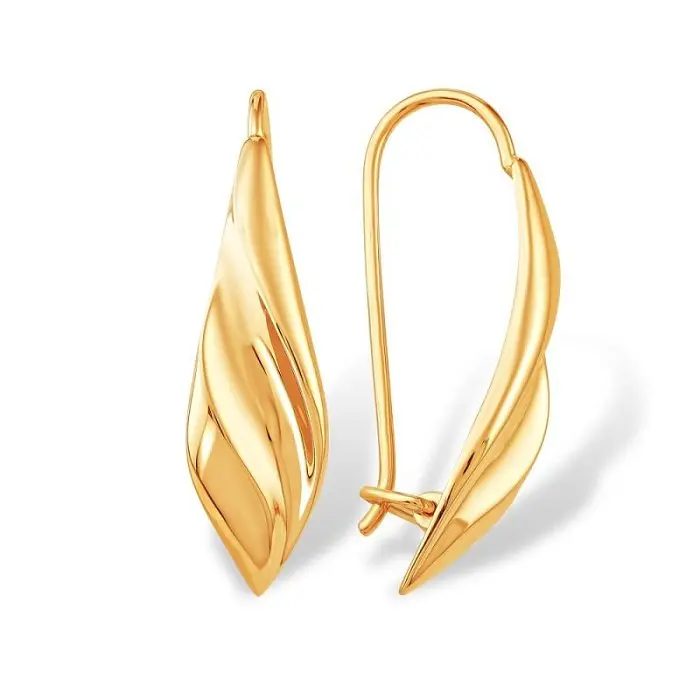 Серьги петельки из красного золота