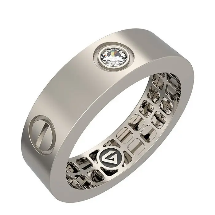 Кольцо декоративное из белого золота