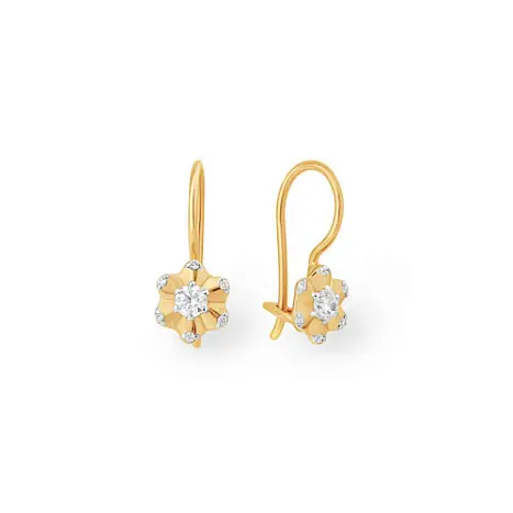 Серьги детские из красного золота