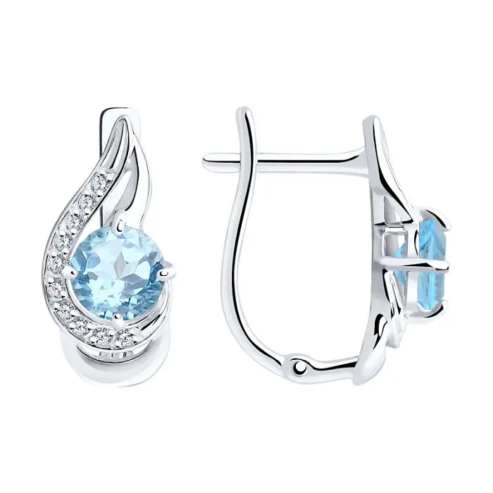 Серьги с английским замком из серебра