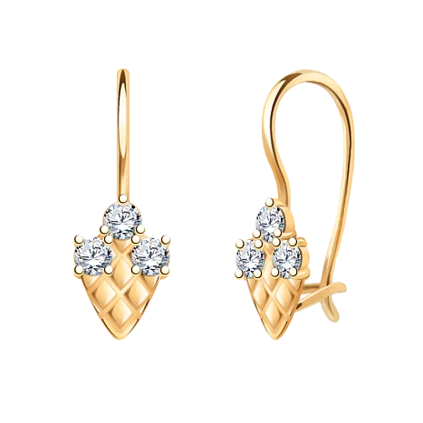 Серьги детские из красного золота