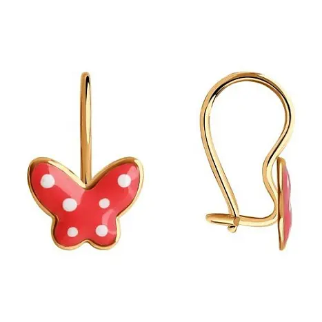 Серьги детские из красного золота
