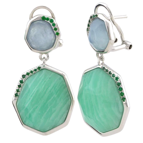 Серьги подвесные из серебра
