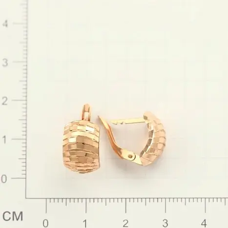 Серьги с английским замком из красного золота