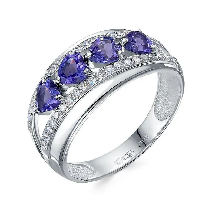 Кольцо декоративное из белого золота