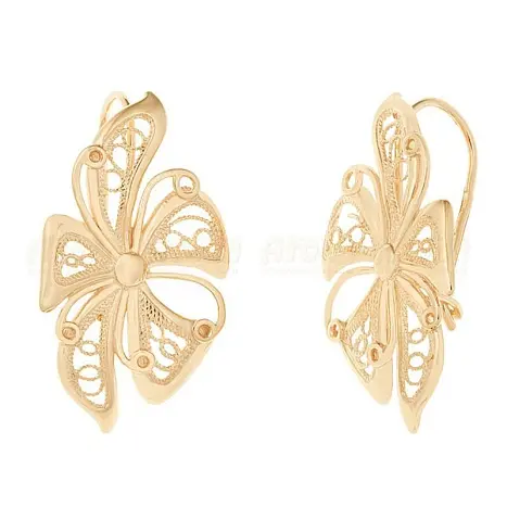 Серьги петельки из красного золота