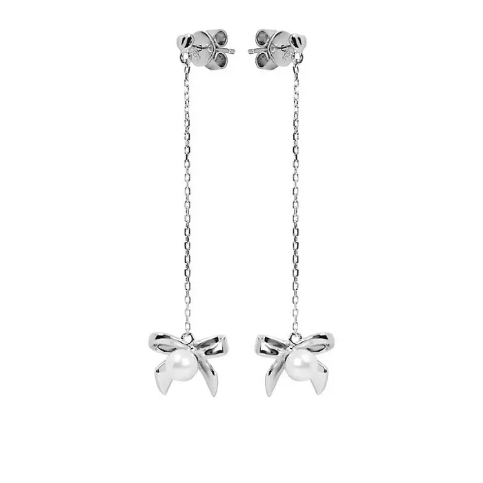 Серьги подвесные из серебра