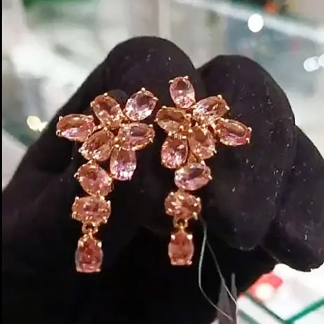 Серьги с английским замком из красного золота