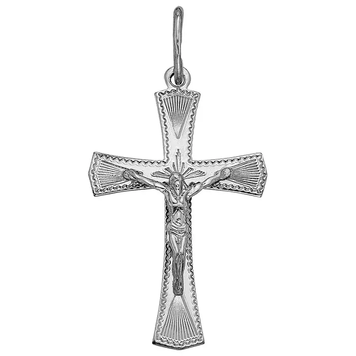 Подвеска крест из серебра