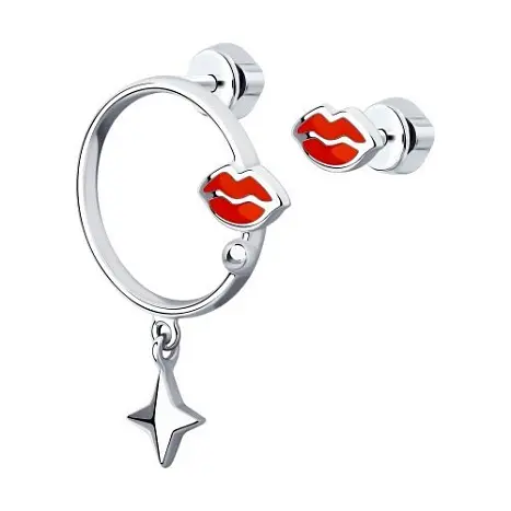 Серьги пуссеты из серебра