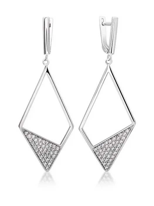 Серьги подвесные из серебра