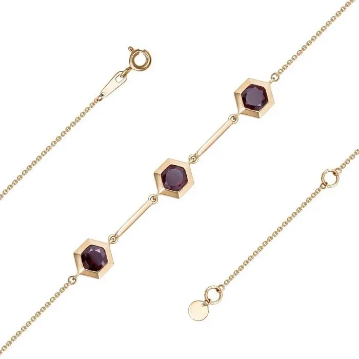 Браслет декоративный из красного золота вид 1