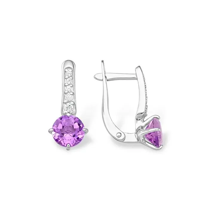 Серьги с английским замком из серебра