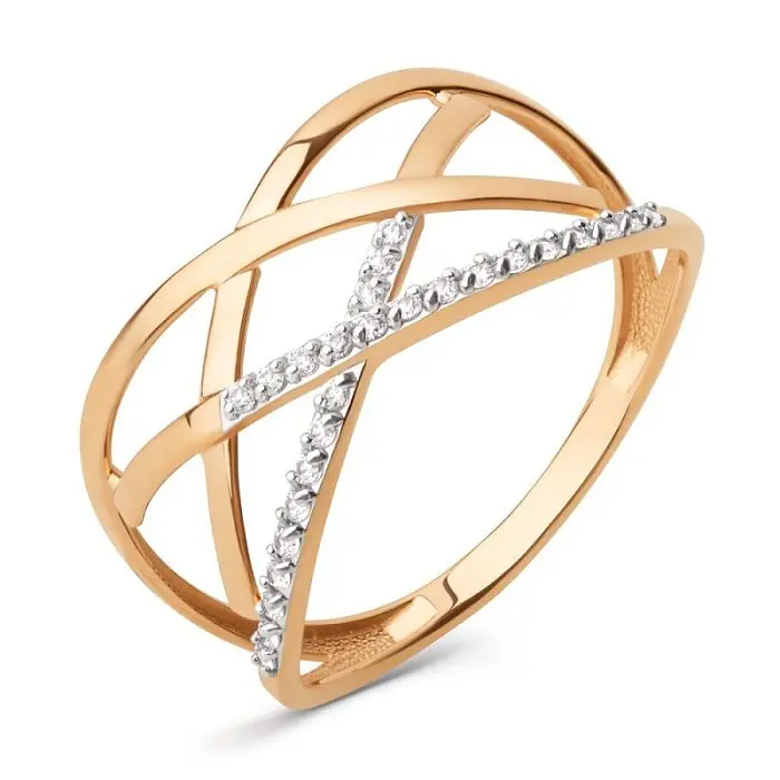 Кольцо декоративное из красного золота