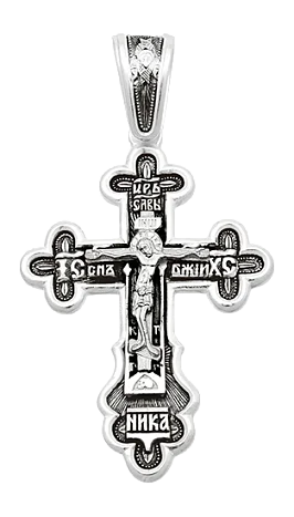 Подвеска крест из серебра