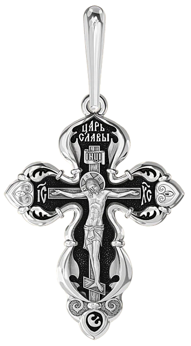 Подвеска крест из серебра