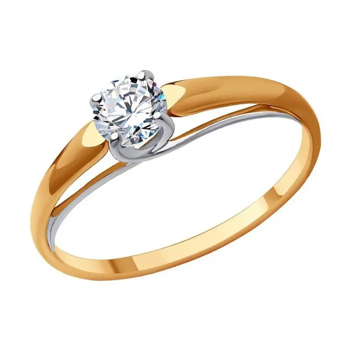 Кольцо декоративное из комбинированного золота