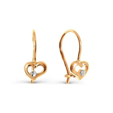 Серьги детские из красного золота