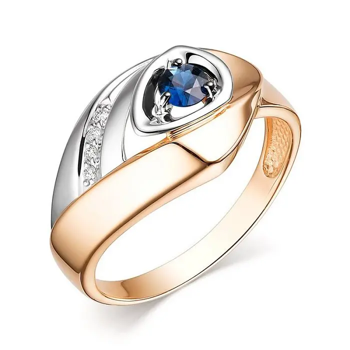 Кольцо декоративное из комбинированного золота