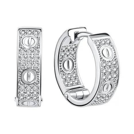Серьги конго из серебра