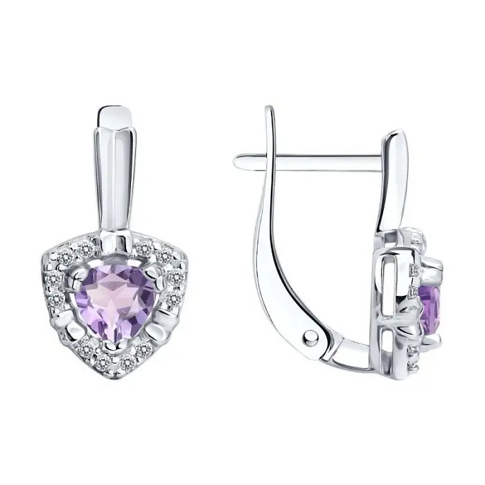 Серьги с английским замком из серебра