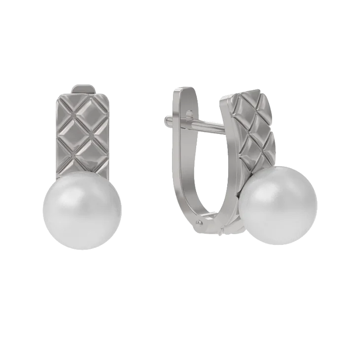 Серьги с английским замком из серебра