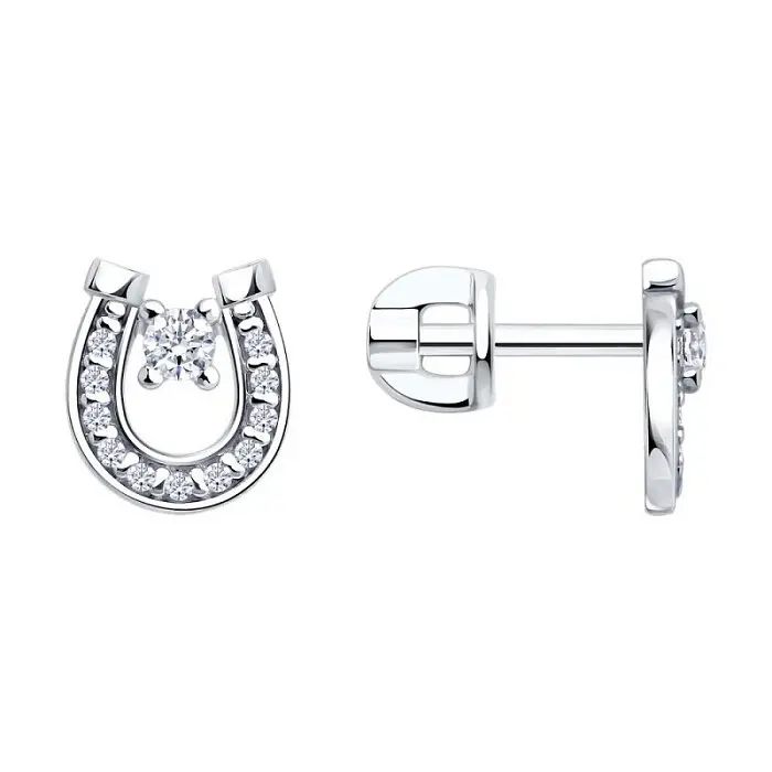 Серьги пуссеты из серебра