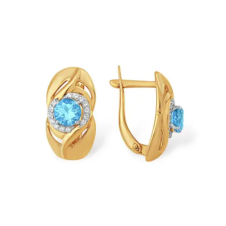 Серьги с английским замком из красного золота
