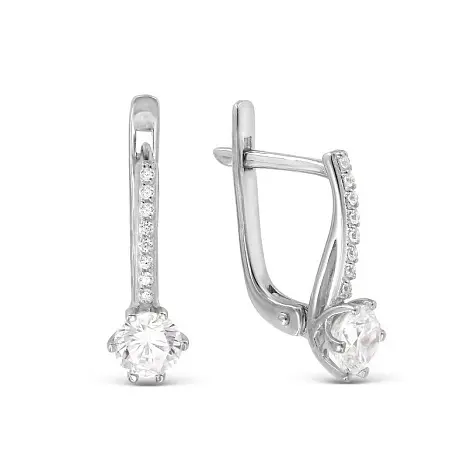 Серьги с английским замком из серебра
