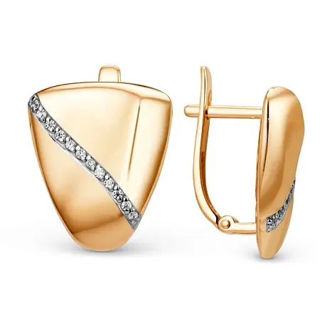 Серьги с английским замком из красного золота